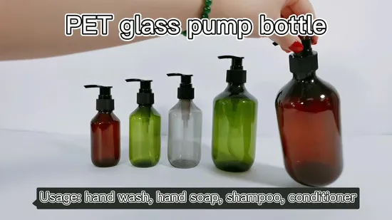 Bernsteingraue, luxuriöse, umweltfreundliche Handseife, Körperwäsche, Haustier-Kunststoff-Pump-Shampoo- und Conditioner-Flaschen mit Pumpe